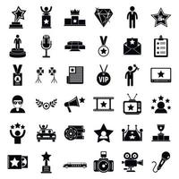 Celebrity icons set, simple style vector