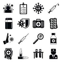 Immunization icons set, simple style vector