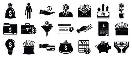 Investor icons set, simple style vector