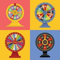 Spin wheel banner concept set, flat style vector