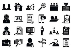 Unemployed icon set, simple style vector