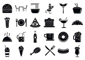 Food courts icons set, simple style vector