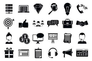Customer relationship management icons set, simple style vector