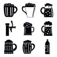 Kvass icons set, simple style vector