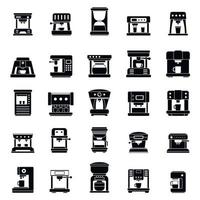 American coffee machine icons set, simple style vector