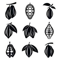 Cocoa icons set, simple style vector