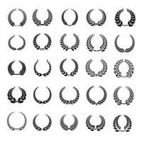 conjunto de iconos de corona de laurel, estilo simple vector