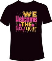 diseño de camiseta de año nuevo vector