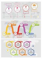 Workflow timeline banner concept set, flat style vector