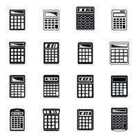 conjunto de iconos de calculadora de dinero, estilo simple vector