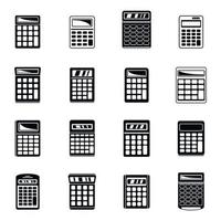 Money calculator icons set, simple style vector