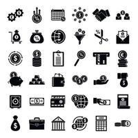 Credit Union Icons Set, Simple Style