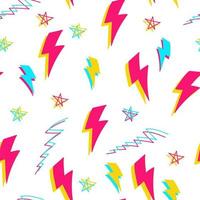 Seamless Retro 80sboomlightningbolt Pattern Background vector
