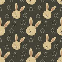 Seamless Pattern of Cute Bunny vector