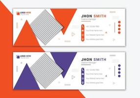 Modern email signature and professional email footer template design vector