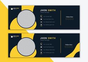 Modern email signature and professional email footer template design vector