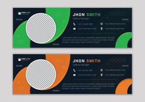 Modern email signature and professional email footer template design vector
