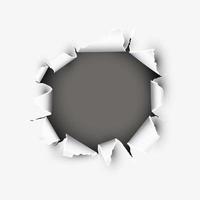 Breakthrough torn paper hole vector