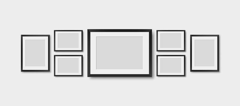 Picture frames. Photo frames mockup template.