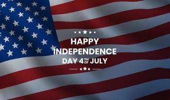 Fourth of July background - American Independence Day vector illustration - 4th of July typographic design USA