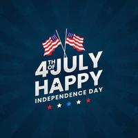Fourth of July background - American Independence Day vector illustration - 4th of July typographic design USA