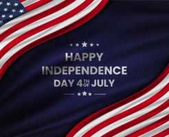 Fourth of July background - American Independence Day vector illustration - 4th of July typographic design USA