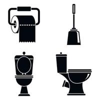 Toilet wc icons set, simple style vector