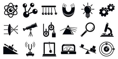 Physics icons set, simple style vector