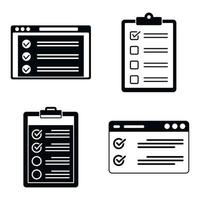 Checklist form icons set, simple style vector