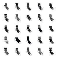 Socks textile icons set, simple style vector