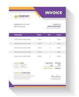corporate modern minimal Business invoice form template. Invoicing quotes, money bill, Tax form, payment receipt, price invoices and payment agreement design template. vector