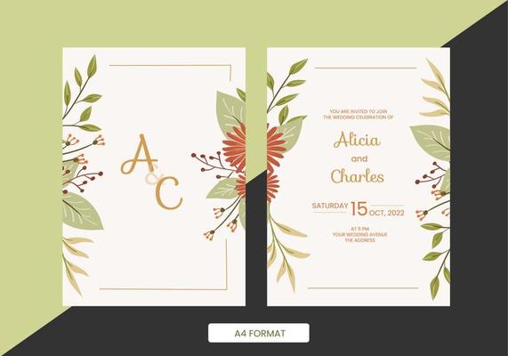 floral wedding invitation