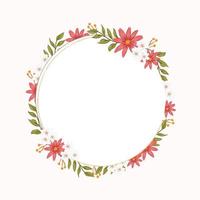 pink and white flowers frame vector