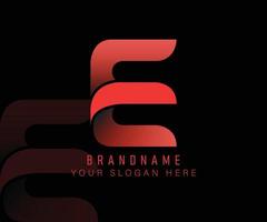 Initial logo letter E with gradient red template. Vector luxury logo design template elements for your company