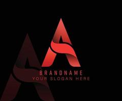 Initial logo letter A with gradient red template. Vector luxury logo design template elements for your company