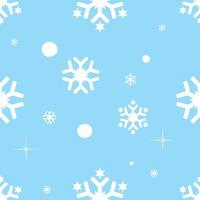 Beautiful seamless background for Merry Christmas and New year. White snow flakes on a blue background. Vector illustration.