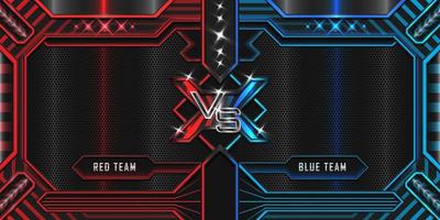Versus battle fighting banner with red and blue neon light vector