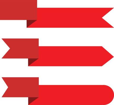 ribbon banner on white background. set red tags and lable collection.