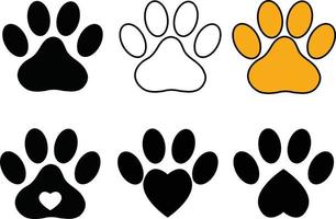 Paw Print on white background. Dog Paw sign. Cat Paw sign. Animal symbol. vector