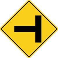 three separate signs on white background. caution for left turn road traffic sign. junction traffic symbol. vector