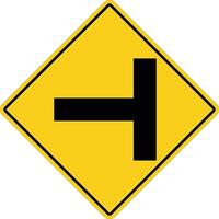 three separate signs on white background. caution for left turn road traffic sign. junction traffic symbol. vector