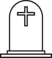 tombstone with cross icon. grave icon. gravestone symbol. funeral sign. vector