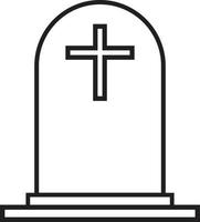 tombstone with cross icon. grave icon. gravestone symbol. funeral sign. vector