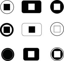 set stop button icon. stop button icon. stop symbol. stop button sign. vector