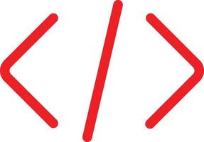red code icon. red code sign. coding symbol. coding concept. vector