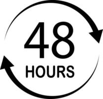 48 hours on white background. flat style. 48 hours sign vector