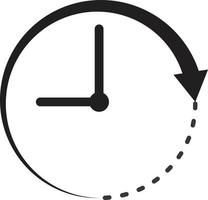 time icon. time left symbol. clock and arrow sign. vector