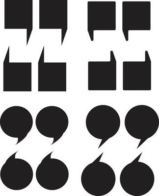 quotes icon. blockquote chat icon. quotation marking speech symbol.
