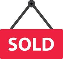 sold icon. hanging sale symbol. sold sign.