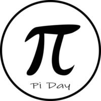 feliz icono del día pi sobre fondo blanco. icono del día pi. símbolo pi. signo pi. vector